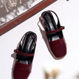 TRASE Women Synthetic Leather Block Sandals with Buckles-image-94
