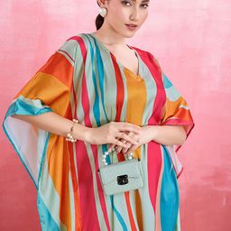 LABEL AARNA Surging waves Soft Satin Kaftan image 2