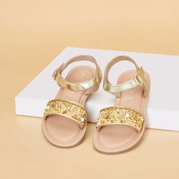 Pantaloons Junior Girls Embellished Open Toe Flats-30