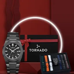 TORNADO Men Analog Watch Gift Set With Engraved Stripes-image-16
