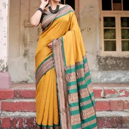 Parampara Ethnic Pure Silk Embroderid Saree With Beautiful Blouse-picture-0