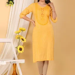 Mehsoos Women Striped Thread Work Handloom Kurta-picture-8
