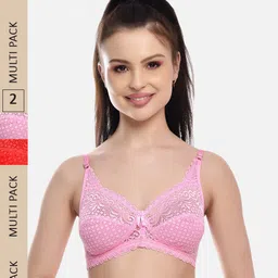 FIMS Pack Of 2 Self Design Non-Padded All Day Comfort Rapid-Dry Bralette Bra-13