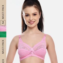 FIMS Pack Of 2 Floral Lace Full Coverage All Day Comfort Rapid-Dry Bralette-picture-13