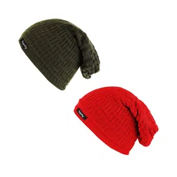 hupshy Men Pack Of 2 Self Design Acrylic Beanies-image-70