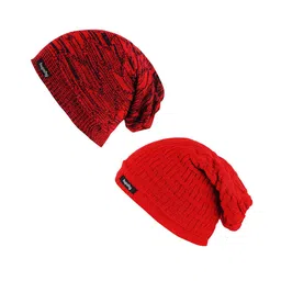 hupshy Men Pack Of 2 Self Design Acrylic Beanies-image-61