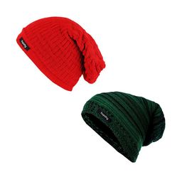 hupshy Men Pack Of 2 Self Design Acrylic Beanie-image-67
