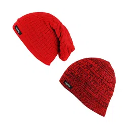 hupshy Men Pack of 2 Self Design Acrylic Beanie-image-26