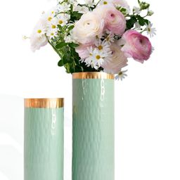 Ekhasa Set Of 2 Sea Green Unbreakable Metallic Vase-image-14