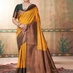 Mitera Ethnic Motifs Zari Kanjeevaram Saree-picture-11