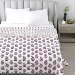 Jinaya's Multicoloured & Multicoloured Floral AC Room 300 GSM Single Bed Dohar-image-48