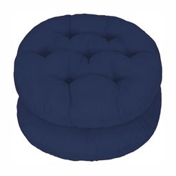 DADDY COOL Navy Blue 2 Pieces Cotton Round Cushion Chair Pads-image-90