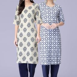 7Threads Pack of 2 Printed Kurtas with Trousers-picture-0