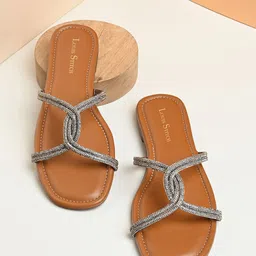 LOUIS STITCH Women Open Toe Cross Strap Lightweight Flats-image-39