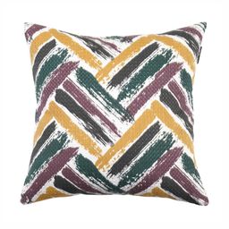 Ode & Cleo White & Purple Set of 2 Abstract Square Cushion Covers image 4