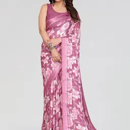 DIVASTRI Floral Poly Georgette Ready to Wear Saree-image-24