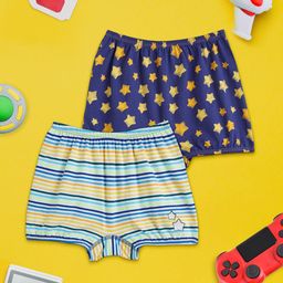 XY Life Girls Pack Of 2 Printed Anti-Microbial Cotton Boy Short Briefs LGBL2PCKN07-13