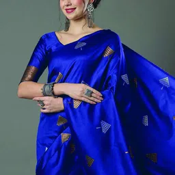 CANIZZARO Geometric Woven Design Zari Banarasi Saree-picture-7
