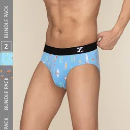 XYXX Men Pack Of 2 Printed Ribbed Basic Cotton Briefs XYBRF2PCKN689-picture-35