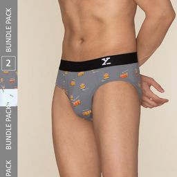 XYXX Men Pack Of 2 Conversational Printed Cotton Briefs XYBRF2PCKN691-5