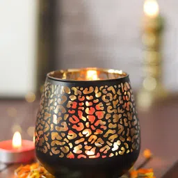 MARKET99 Black 2 Pieces Glass T-Light Candle Holders-image-39