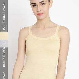 Leading Lady Pack Of 2 Pure Cotton Spaghetti Camisoles-image-80