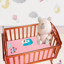 MeeMee Kids Pink 2 Pieces Cotton Mattress Protector-picture-21