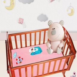 MeeMee Kids 2 Pcs Pink Quilted Cotton Breathable Mattress Protector-14