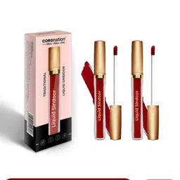 COROnation Herbal Set of 2 Traditional Long-Lasting Liquid Sindoor 4.5ml each - Maroon-12