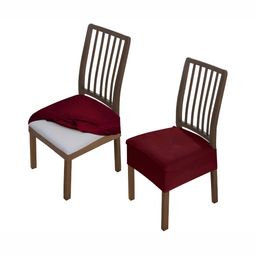 HOKIPO Burgundy 2 Pieces Velvet Chair Covers-image-36