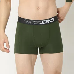 UnderJeans by Spykar Pack Of 2 Mid-Rise Trunks UJNPTC056OLIVEOLIVE-picture-55