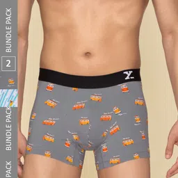 XYXX Surf Intellifresh Pack Of 2 Combed Cotton Printed Ribbed Trunks XYTRNK2PCKN651-picture-13