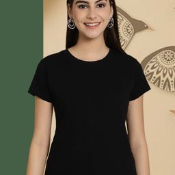 FBAR Women Solid Round Neck Slim Fit T-shirt-picture-4