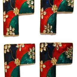 Kala Samarpan Green & Red Meenakari Foldable Rangoli With Centerpiece image 3