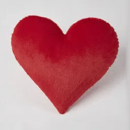 Myntra Elegant Homes Red Set of 2 Heart Shaped Fur Love Cushions-image-0