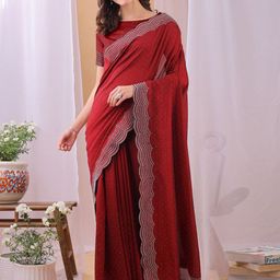 Dhyey Fashion Embellished Beads and Stones Baluchari Saree-15