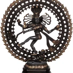 Exotic India Black & Brown Lord Shiva as Nataraja Religious Idol Showpiece-image-54