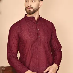 Anouk Men Geometric Embroidered Chikankari Kurta-picture-39