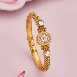 Kushal's Fashion Jewellery White Gold-Plated Ethnic Antique Kada Bangle-image-39