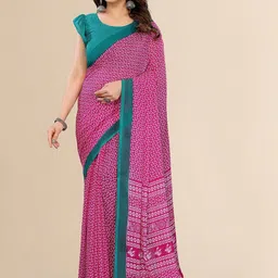 Moda Rapido Pink Printed Poly Georgette Sarees-picture-25