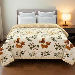 IVAZA Cream AC Room Double Bed Microfibre Comforter-image-58