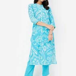 max Women Floral Printed Regular Kurta with Trousers-picture-48
