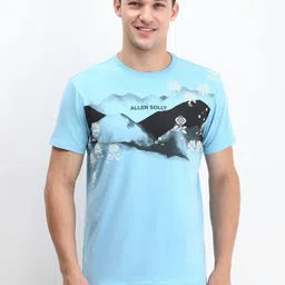 Allen Solly Men Graphic Printed Round Neck Cotton Slim Fit T-shirt-image-53