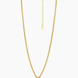 SWASHAA 18KT Gold Plated Stainless Steel Seana Square Cut Diamond Pendant & Chain-image-79