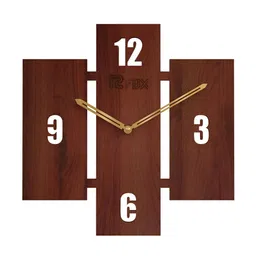 12 fox Coffee Brown Wooden Analogue Wall Clock-11