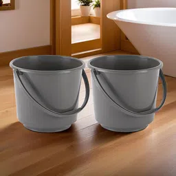 Kuber Industries Grey 2 Pieces Multi Purpose Small Bucket- 5ltr-91