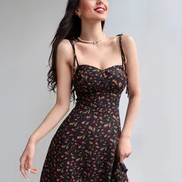StyleCast Women Floral Print Smocked Fit and Flare Mini Dress-picture-41