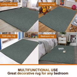 Cortina Grey Rectangular Grass Floor Mats image 4