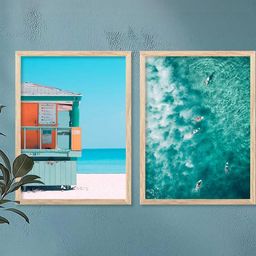 WALLLANE Brown 2 Piece Wood Abstract Wall Paintings-image-44