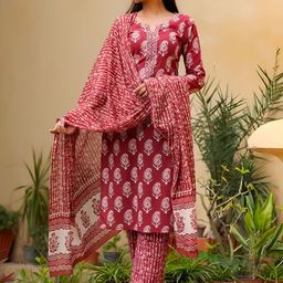 Lali Creation Women Ethnic Motifs Printed Regular Gotta Patti Kurta with Palazzos & With Dupatta-image-33